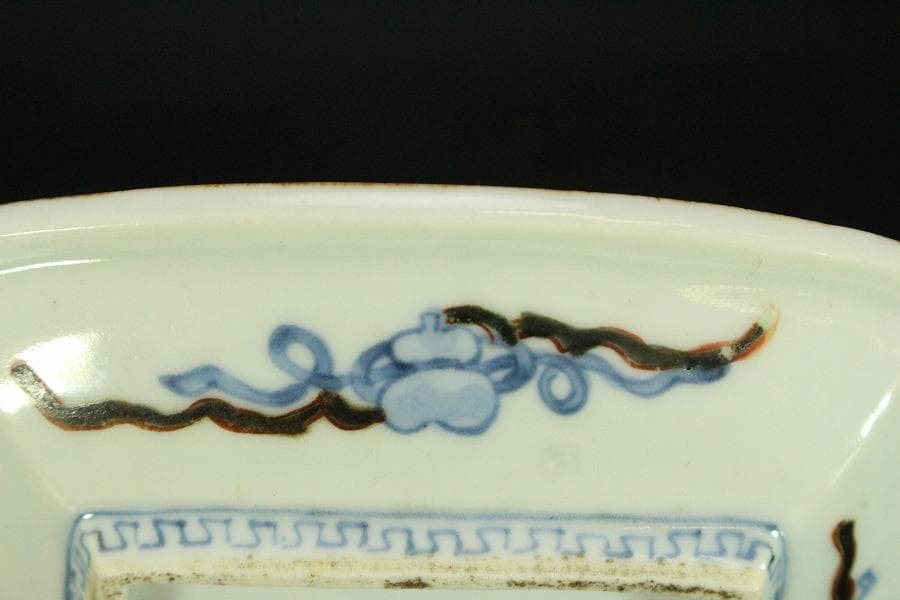 古九谷 四方 皿 うぶ出し 小皿 参考品(ZE576)