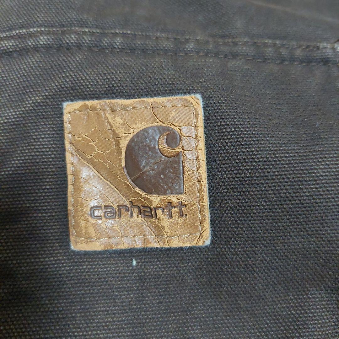 モ*ー様 Carhartt デトロイトジャケット ブラウン メキシコ製 企業ロゴ