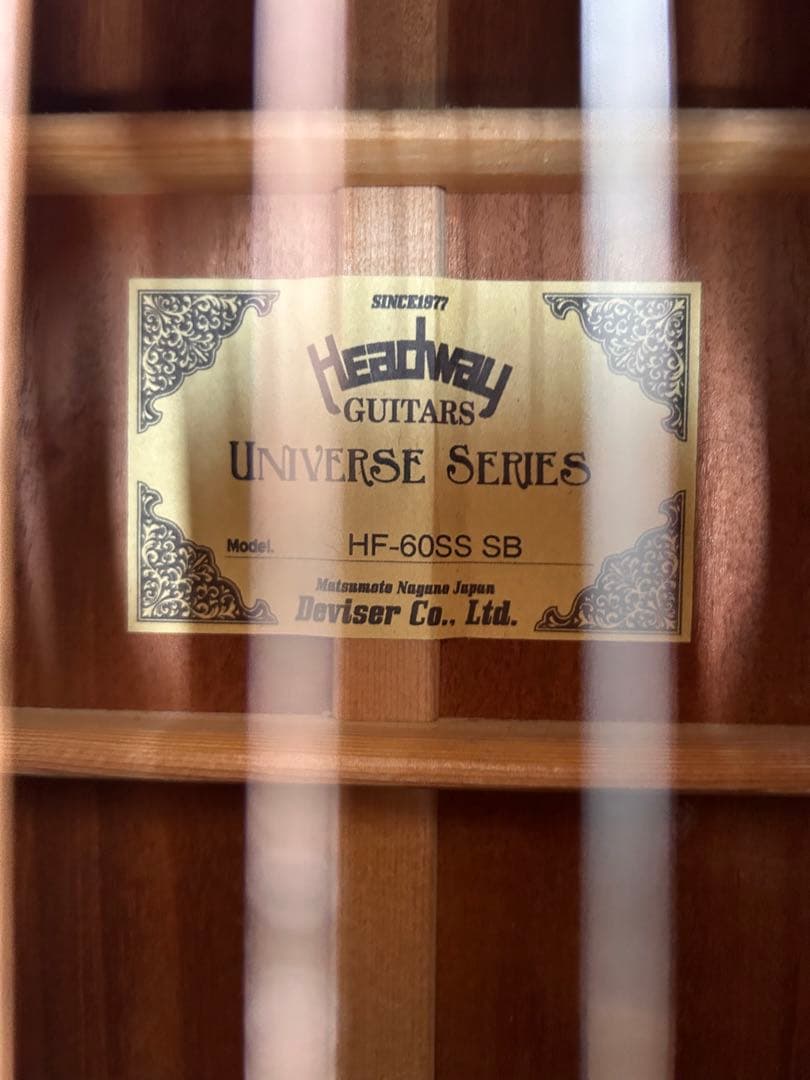 美品 Headway HF-60SS NA アコギトップバック単板｜美品 Headway HF-