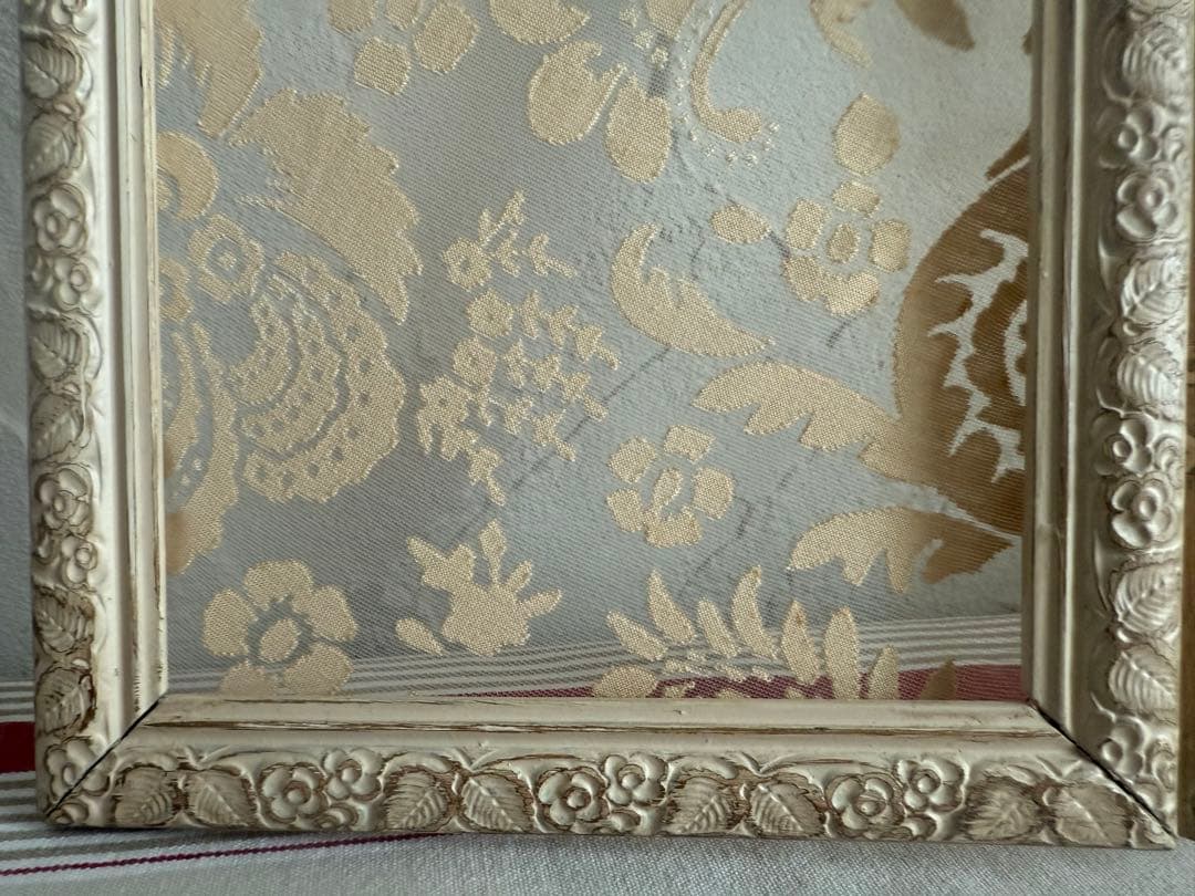 フランスアンティーク二つ折りフレーム レース花柄