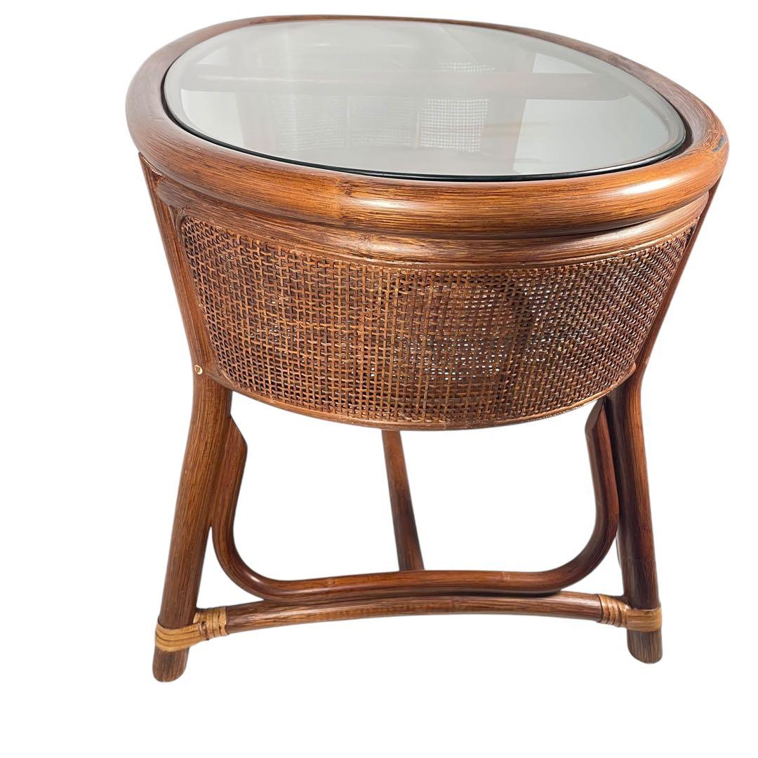 HR426 【レアデザイン】籐 ラタン サイドテーブル センターテーブル