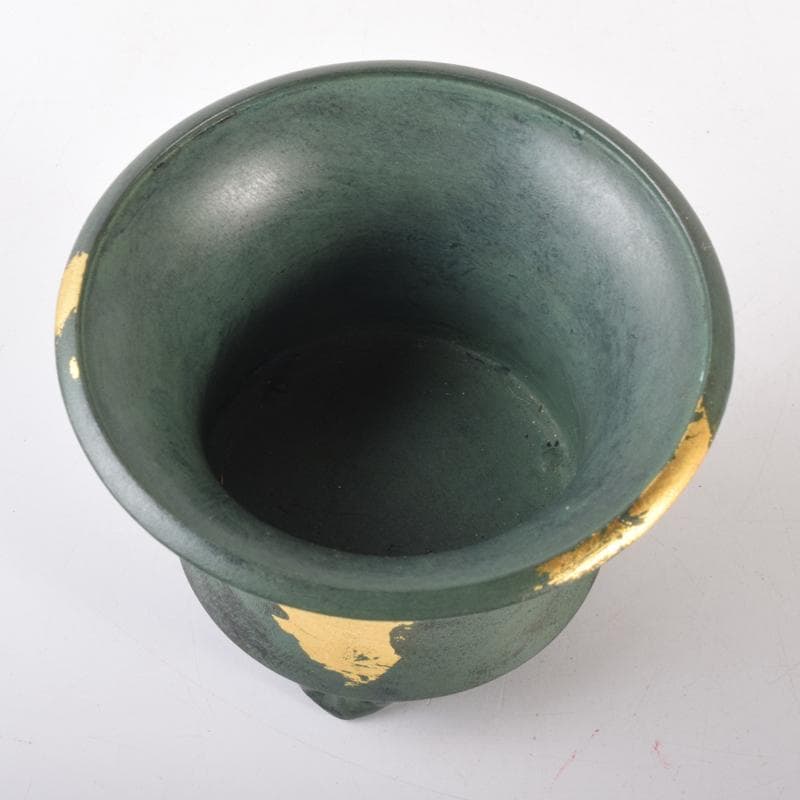 平安　秦蔵六造　塗金銅　塗金銅香炉　「瑞雲」　M　7105