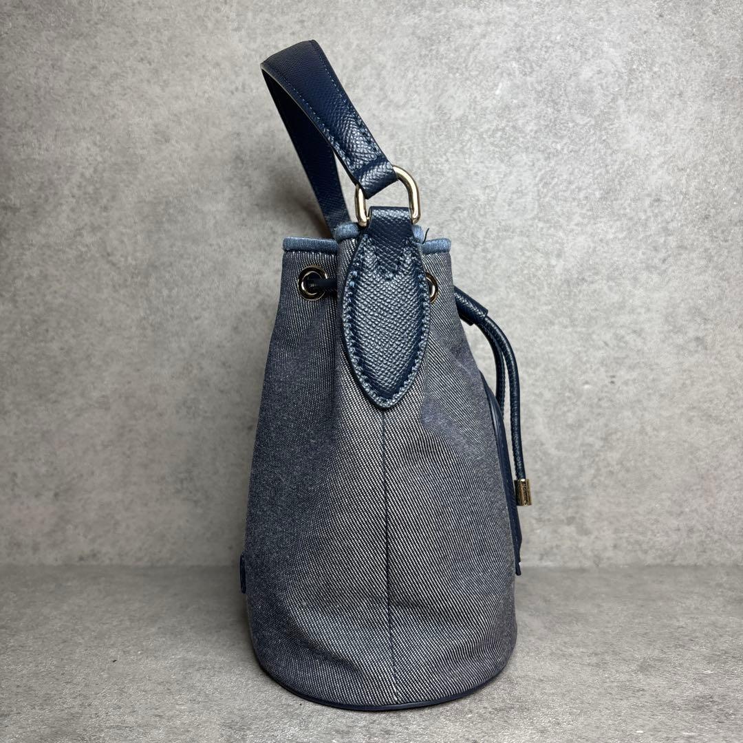 現行品 FURLA フルラ 2wayショルダーバッグ クリオ アーチロゴ デニム