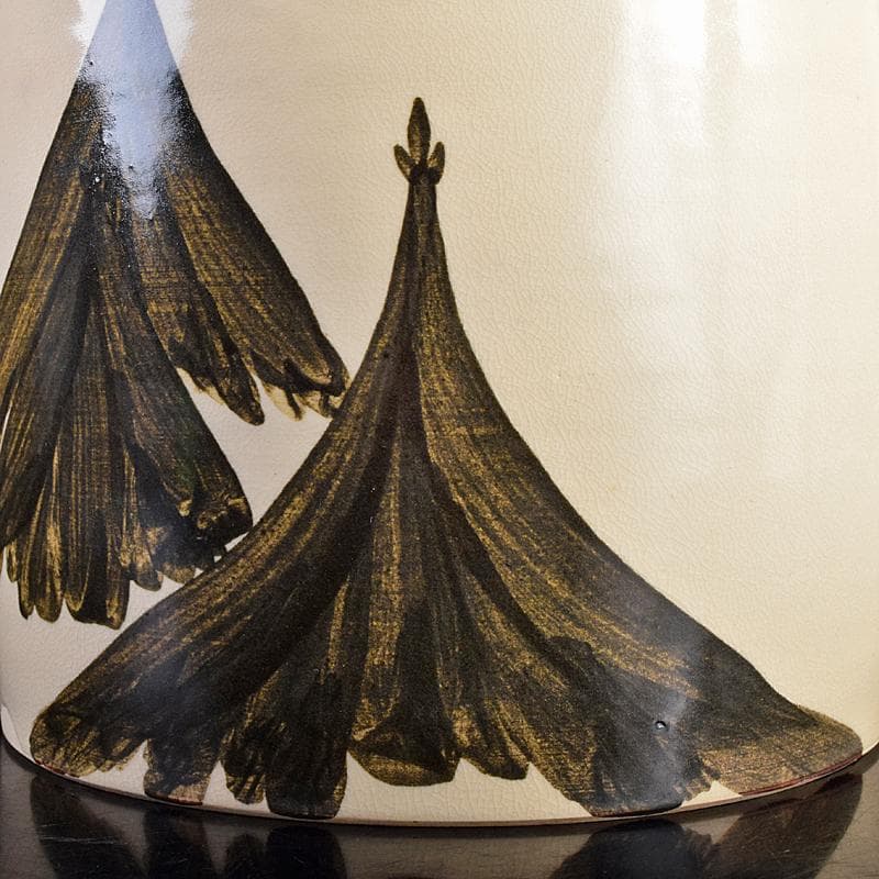 京焼 三浦竹軒造 鉄絵 鳥山水図 水指 共布共箱二重箱 C R8833B - メルカリ