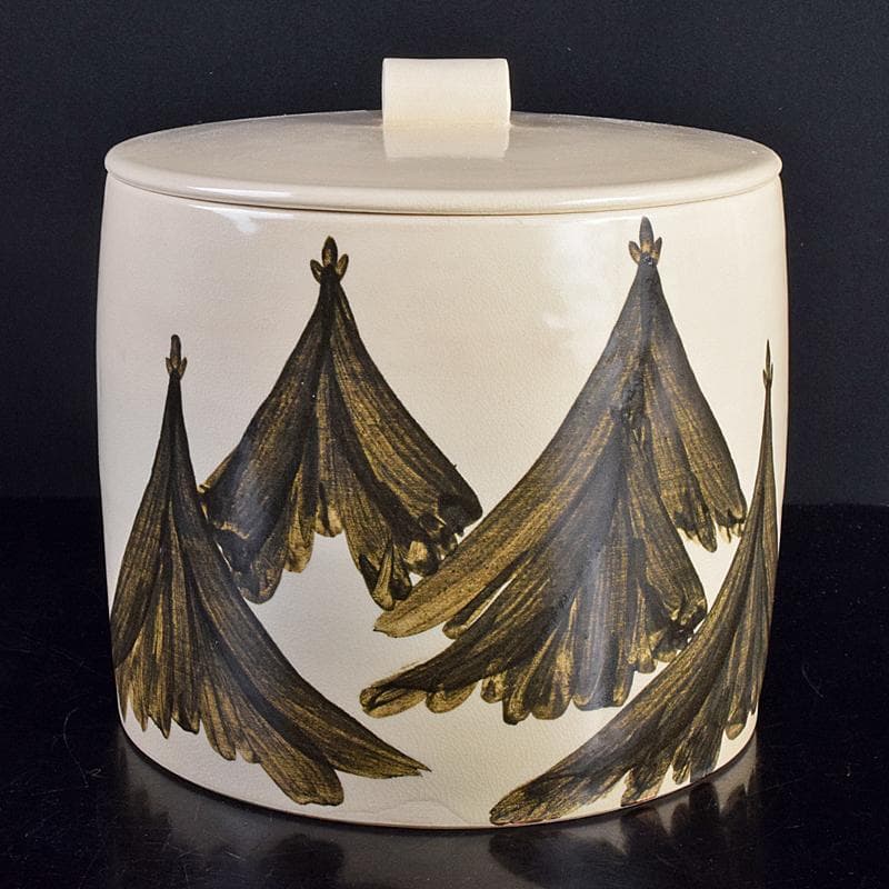 京焼 三浦竹軒造 鉄絵 鳥山水図 水指 共布共箱二重箱 C R8833B - メルカリ