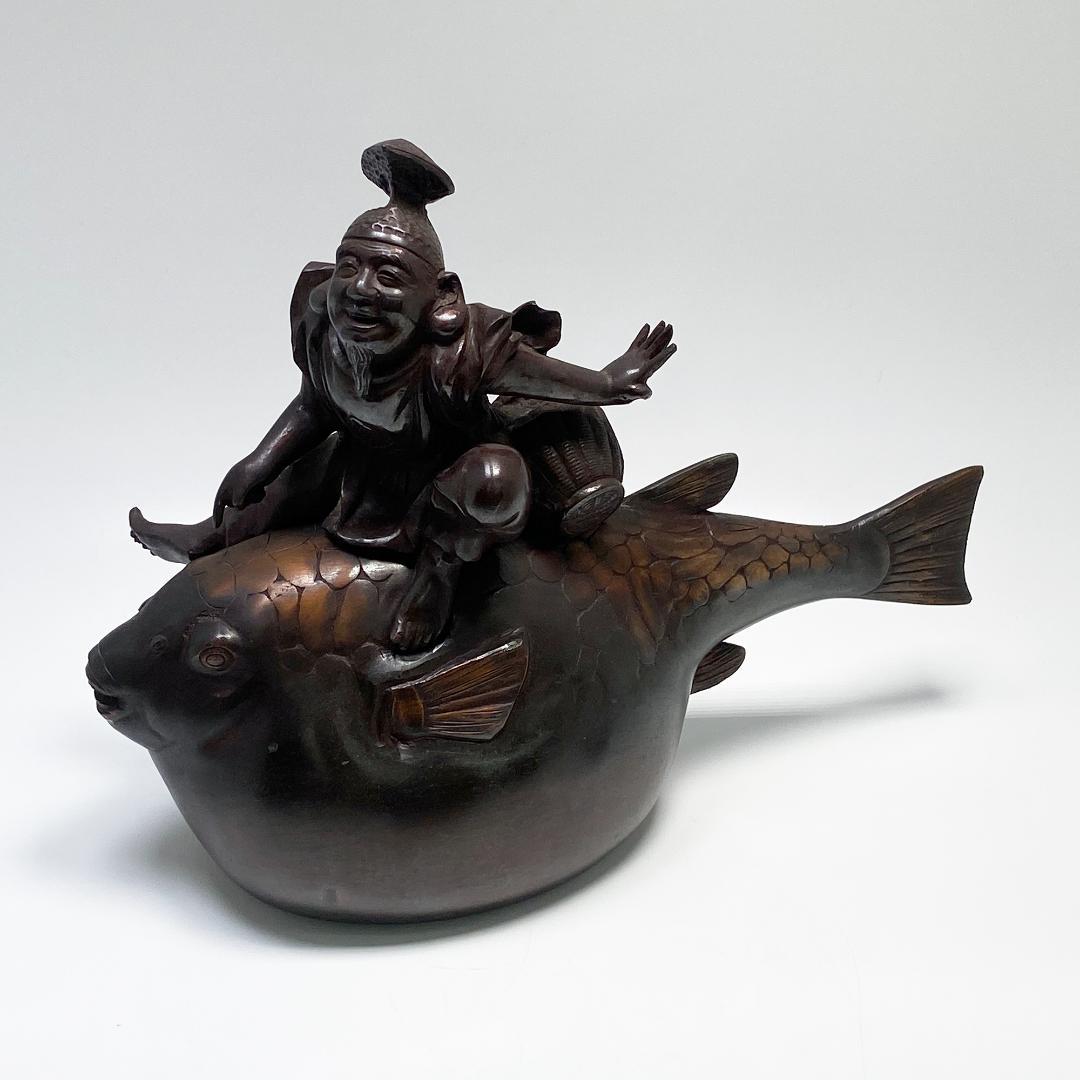 希少 高村泰正 作 唐銅製 河豚 恵比寿様 のったり 置物 希少 高村泰正 作 唐銅製 河豚 恵比寿様 のったり 置物 - メルカリ