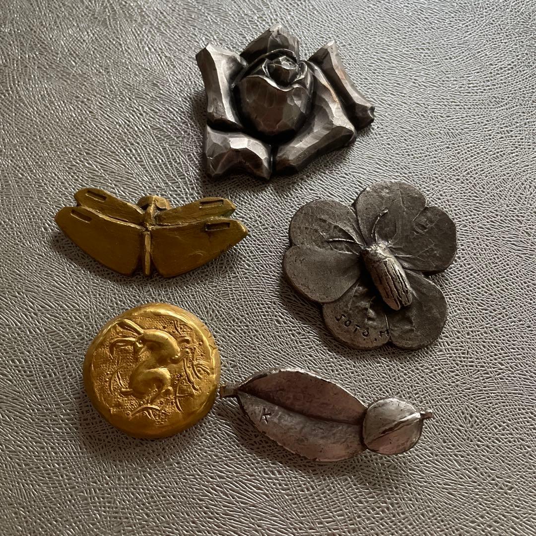 金属製ブローチ5点セット