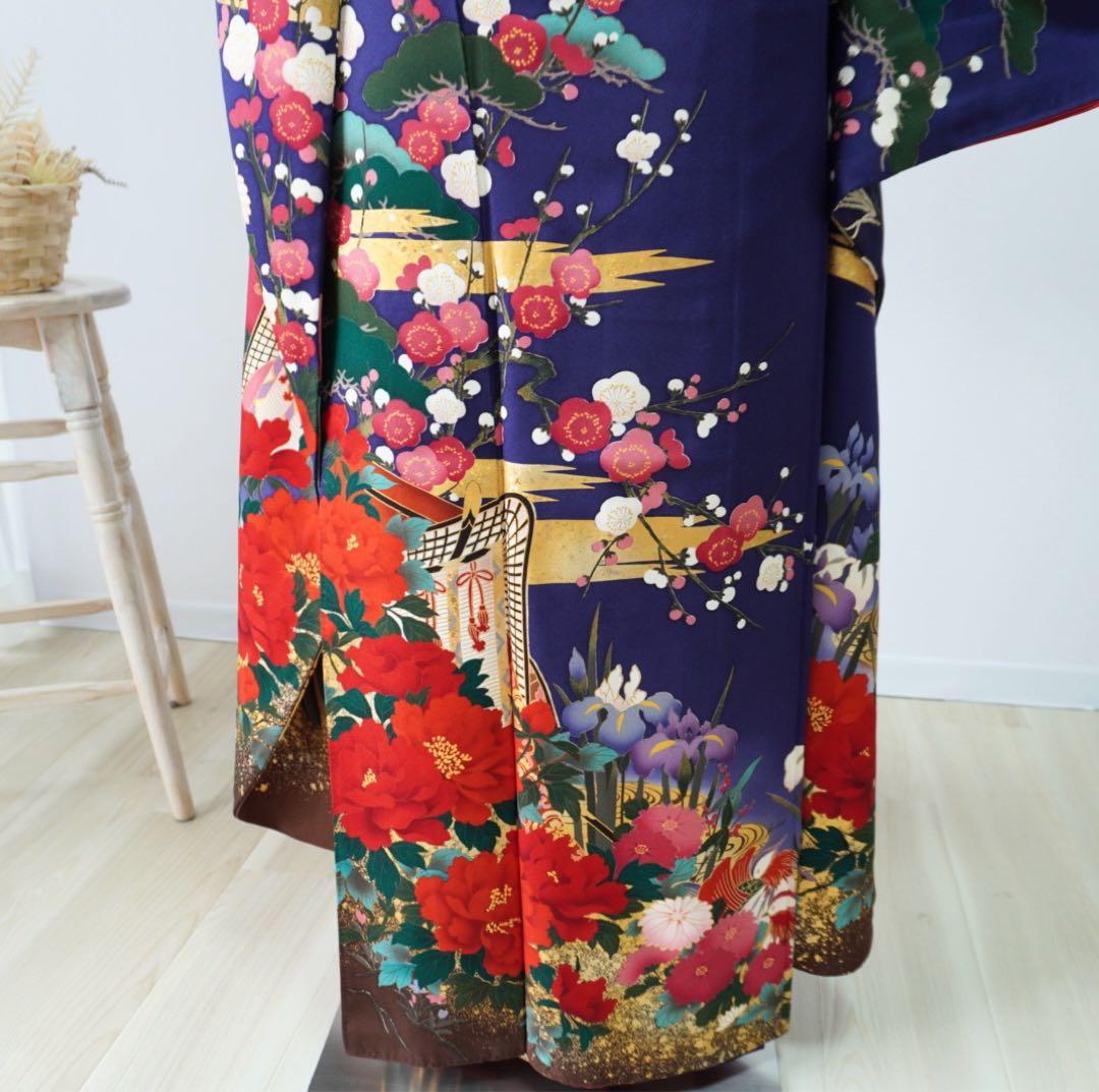 振袖 フルセット5点セット 【346 】正絹 成人式 青系