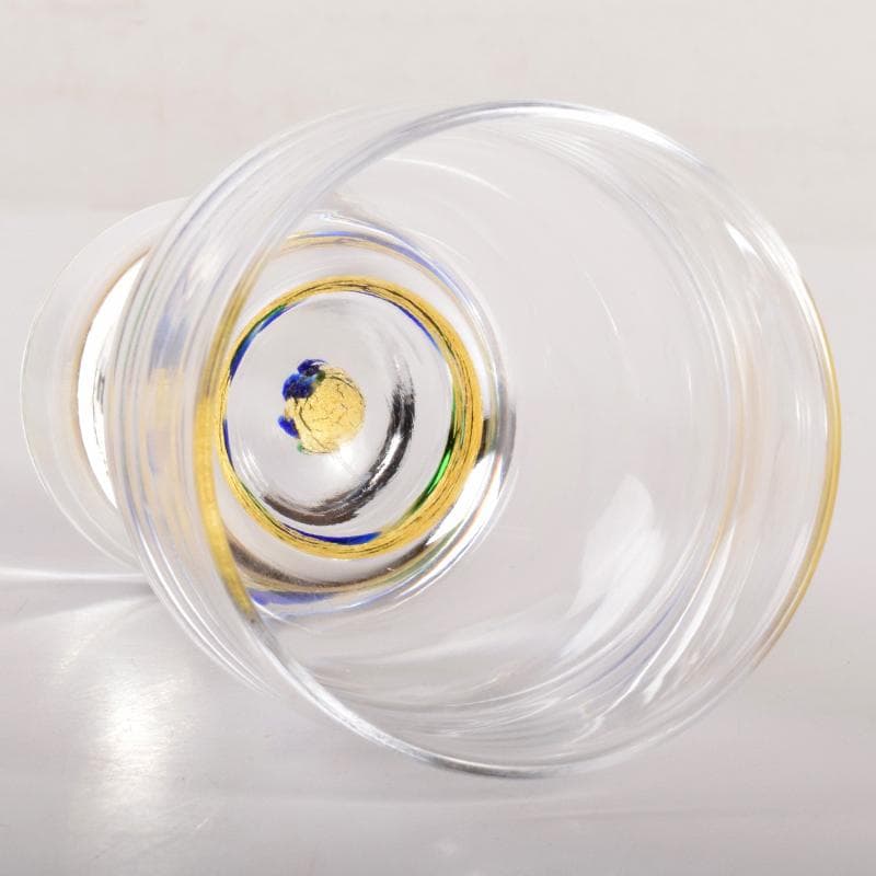 ガラス作家小林貢作宙吹硝子ワイン杯共箱CR7834