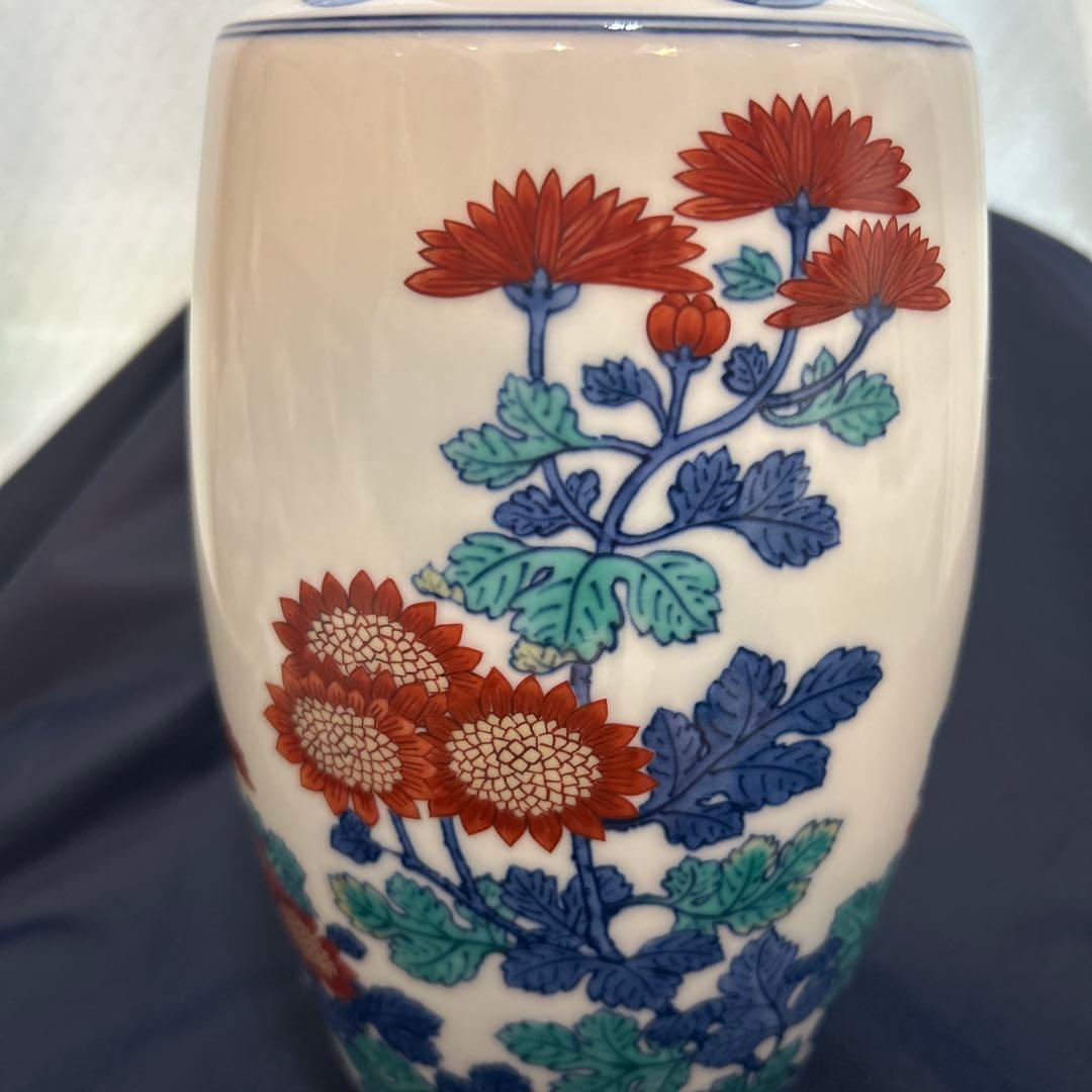 ◉本日限定◉今泉今右衛門 菊絵 花瓶 高さ28cm