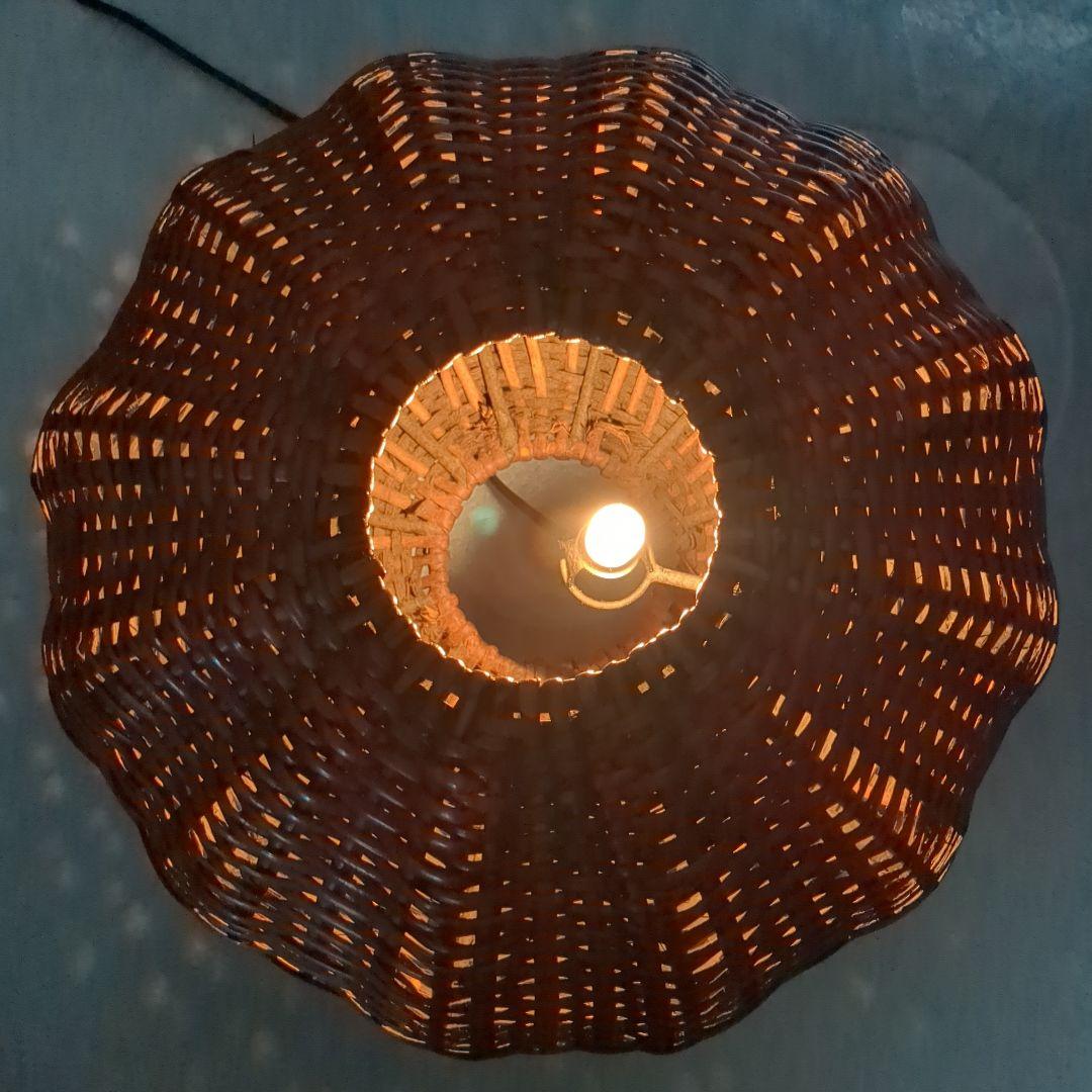 籐製 丸型 ライト レトロ