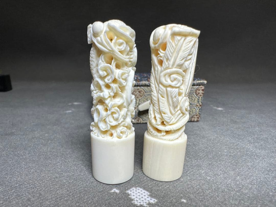 極上 印鑑 印材 置物 古美術品 細密細工 骨董 アンティーク 彫刻 工芸品