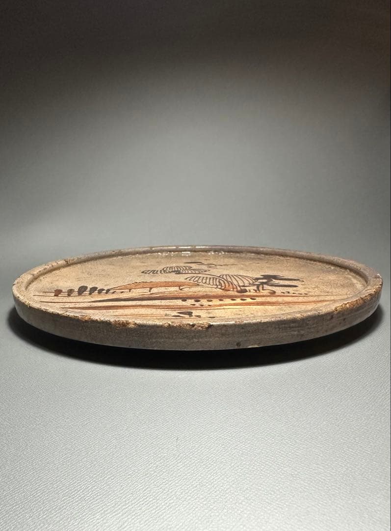 瀬戸　行燈皿　油皿　絵瀬戸　検索:灯火器　江戸時代後期