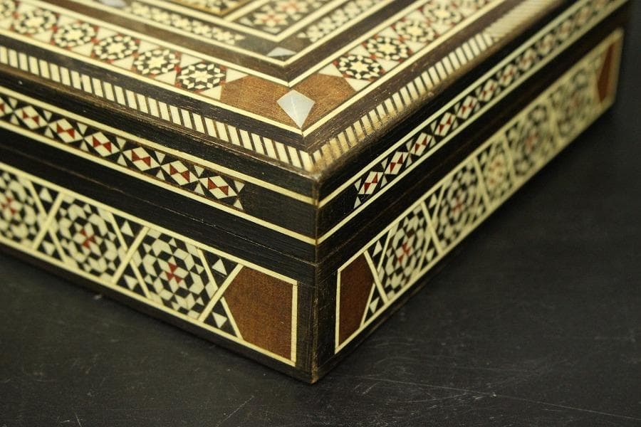 高幾何学模様 象嵌 箱(ZE365)