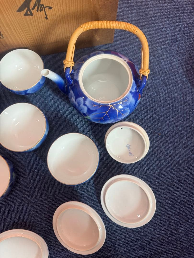 1765 深川製磁 葡萄瑠璃 茶器セット 急須1客 湯呑蓋付5客の通販はau