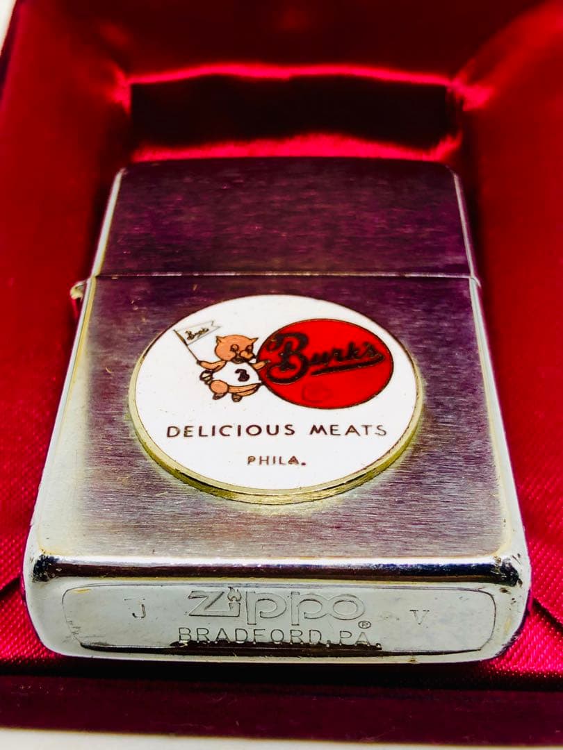 子豚のデリシャス.ミート＊美味しい肉屋さん＊エナメル七宝製ビンテージ