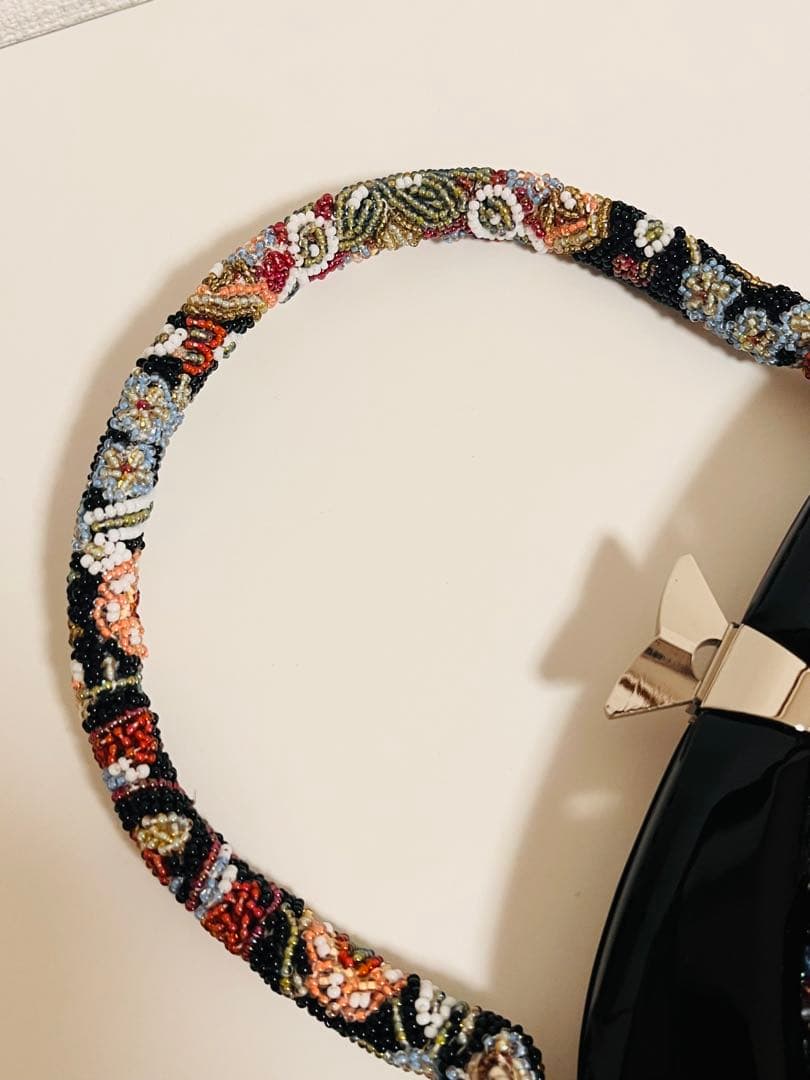 美品　総ビーズバッグ　昭和レトロ　和装　がま口