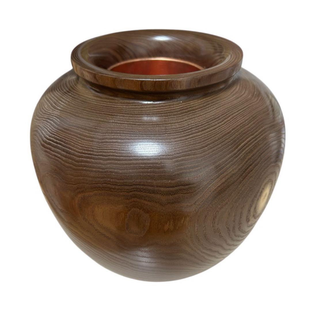 木製壺 花器 槐 エンジュ 置物 円館工芸舎 木製花瓶 工芸品 円舘