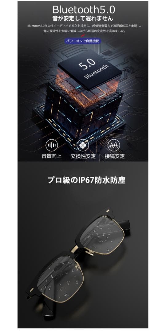 スマートブルートゥース眼鏡 スマートメガネ アンチブルーライト