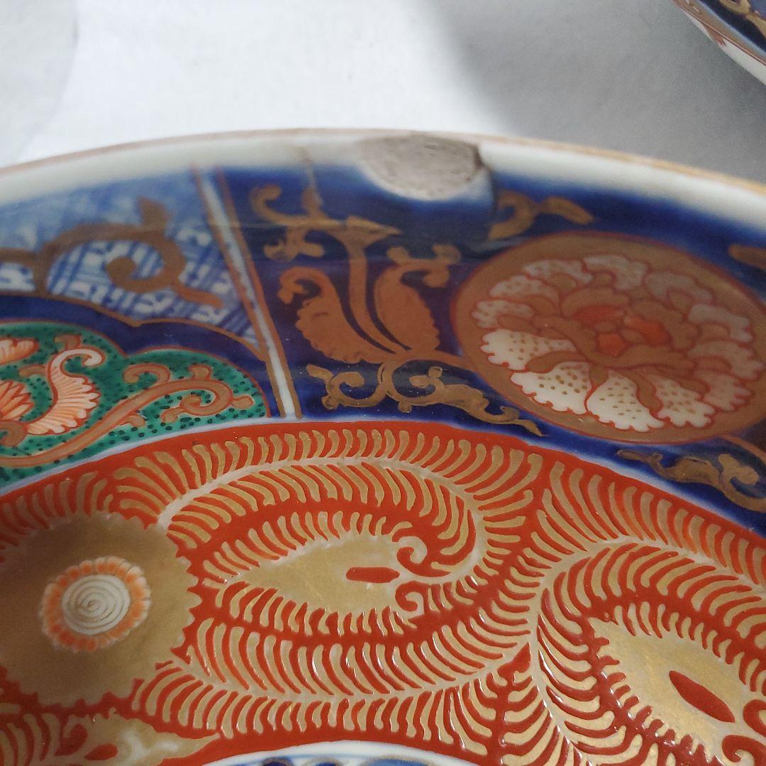 江戸時代中期頃献上古伊万里金襴色絵花弁花尽し文様最上手27.9cm鉢