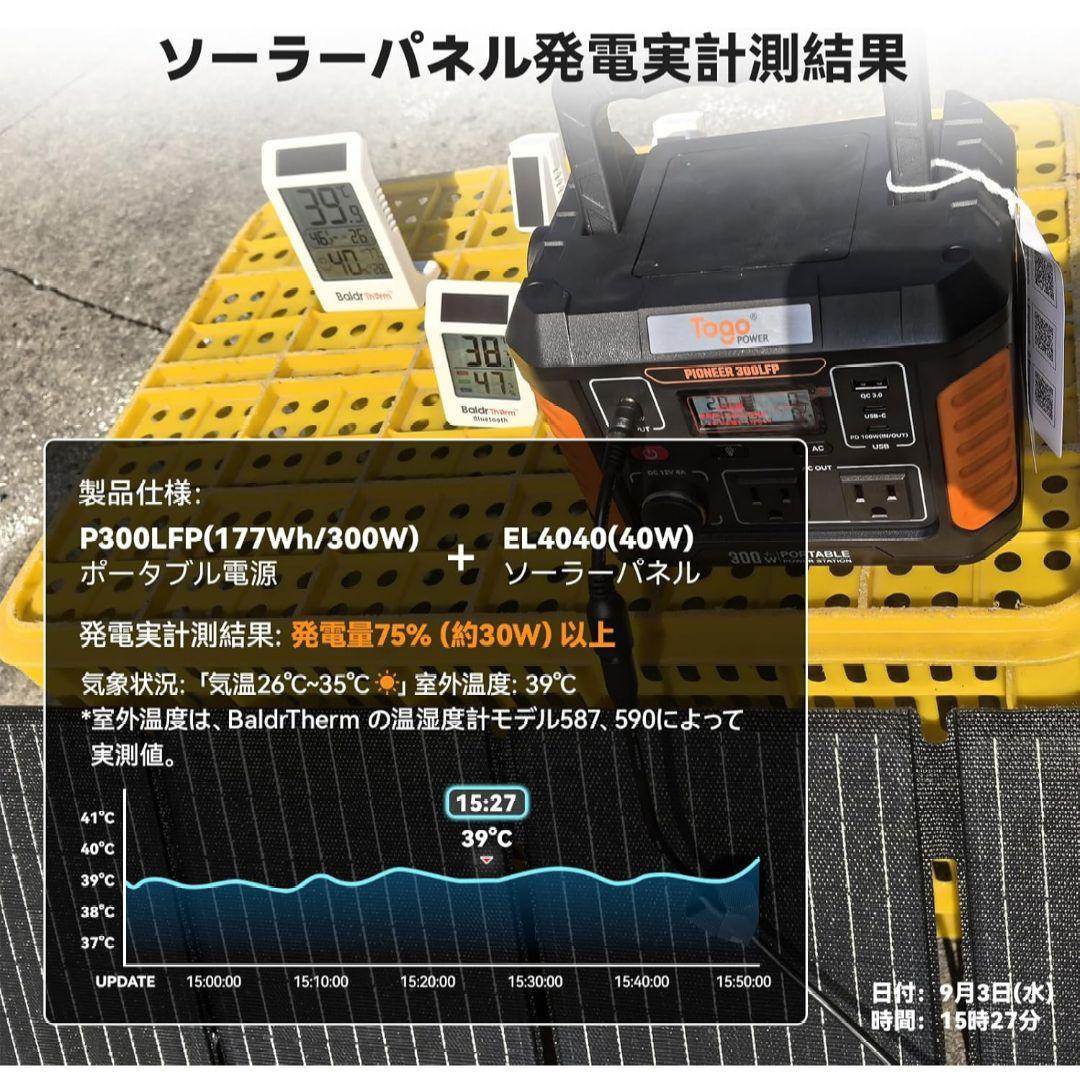 ポータブル電源 300W ソーラーパネル セット 小型 PSE認証済