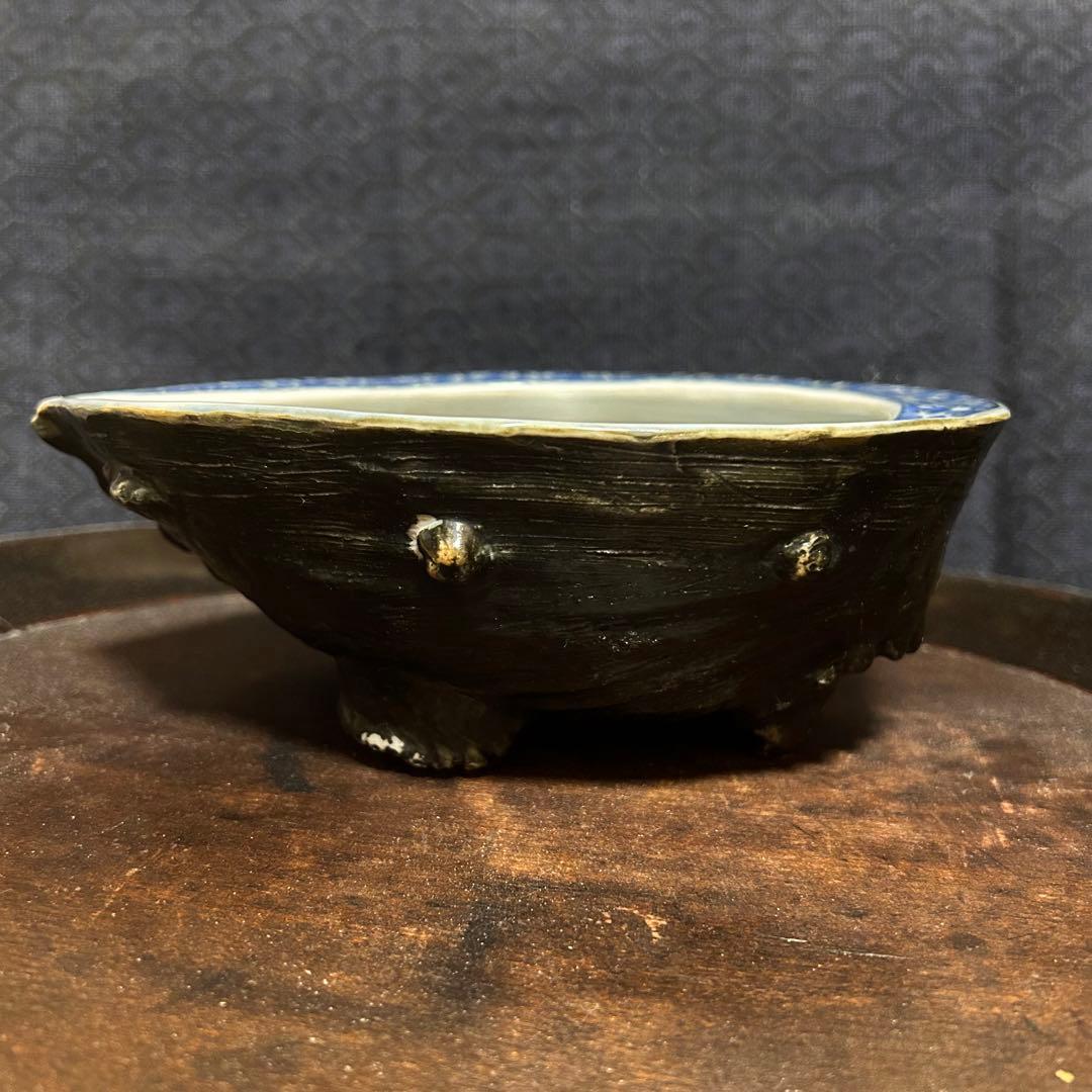 珍品古伊万里（平戸焼、湖東焼？） あわび型の変形皿 無傷 本物保証