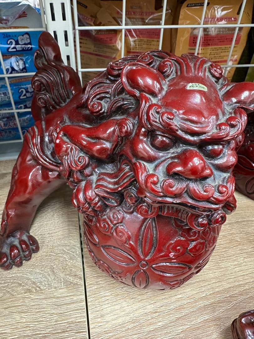 楽天市場】獅子 置物の通販 【3体セット】赤獅子 狛犬 親子獅子 置物