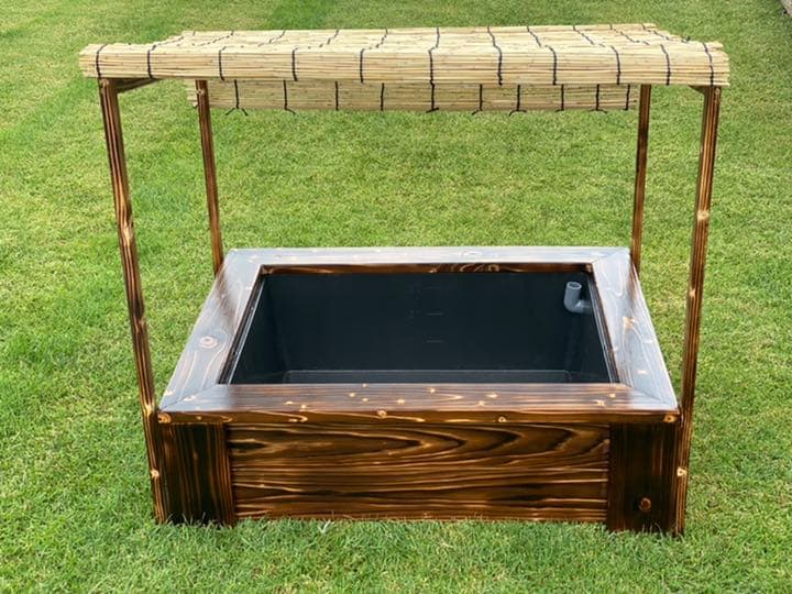 101) トロ舟40L+木枠+日除け ビオトープ メダカ 配送