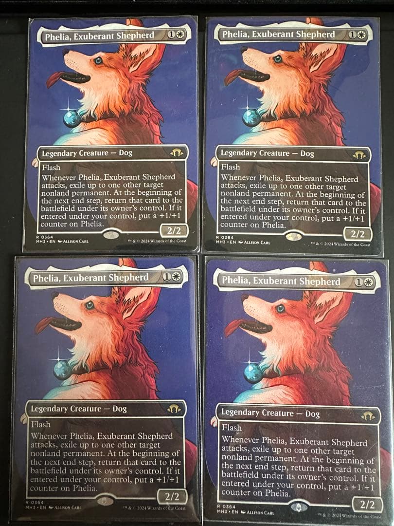 溌剌の牧羊犬、フィリア　フルアート 4枚セット