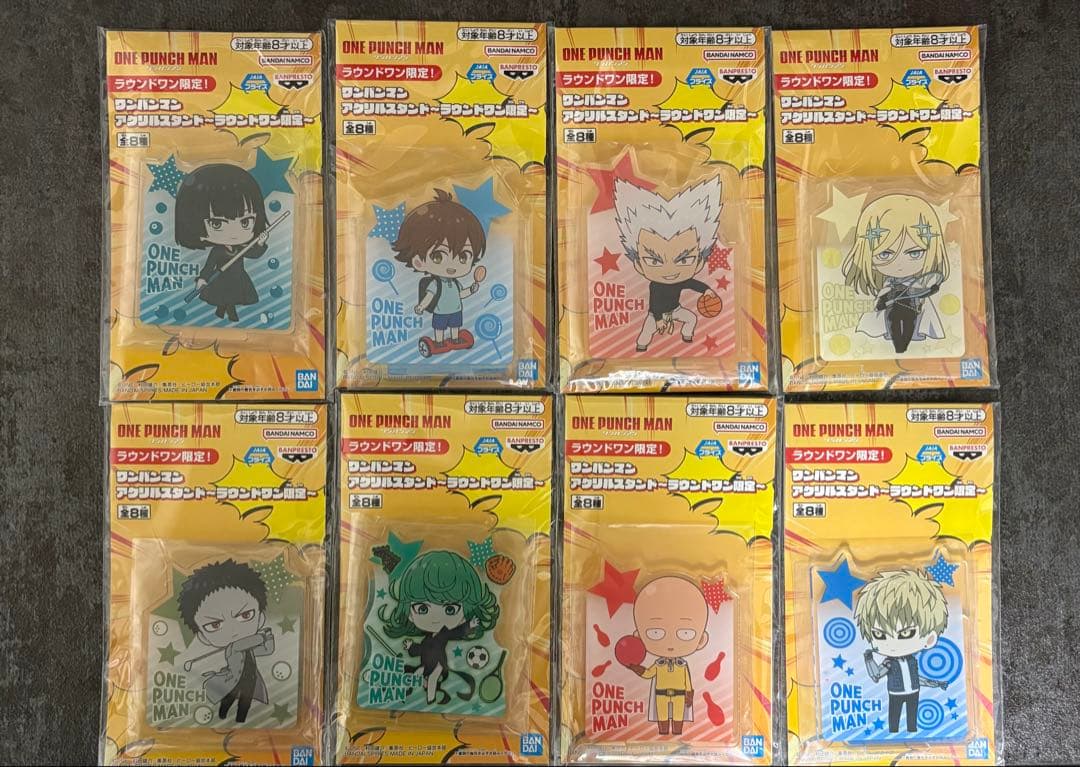 ワンパンマン アクスタ 全8種セット ラウンドワン限定 アクリル