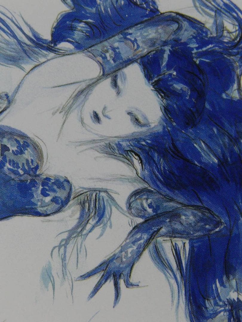 天野喜孝、【La Luna Blu】、希少な額装用画集より、新品額装付、状態良好
