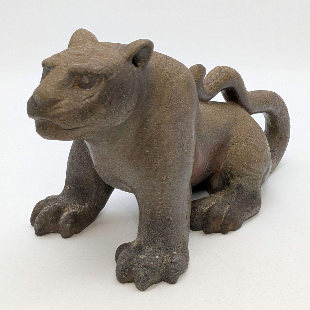 岡山県重要無形文化財 浦上善次 備前焼 寅 共箱共布栞 虎 トラ 干支