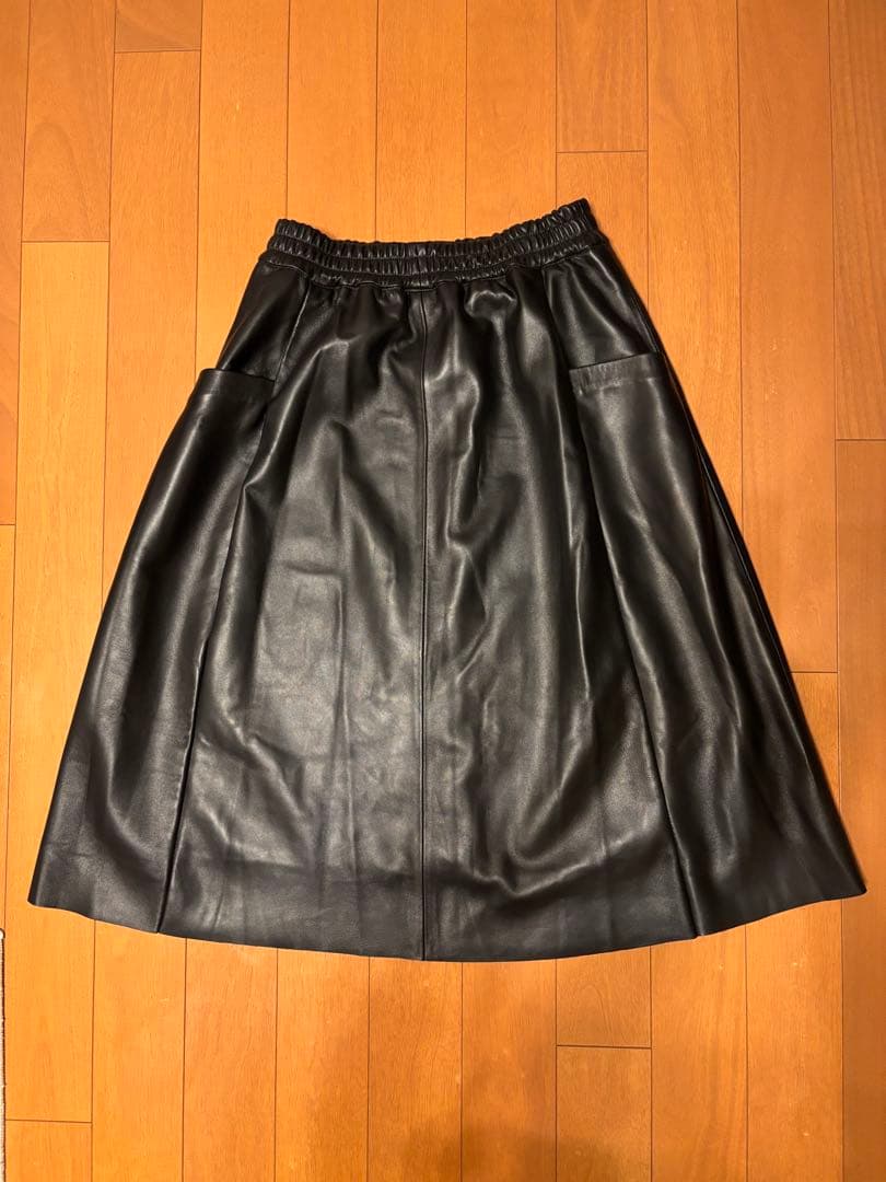 本革　ラム　レザースカート　黒　ブラック　L 未使用