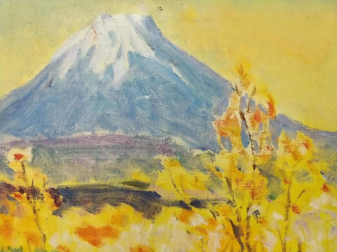 「本栖湖にて」F6 絵画 油絵 油彩画 アート 風景画 富士山