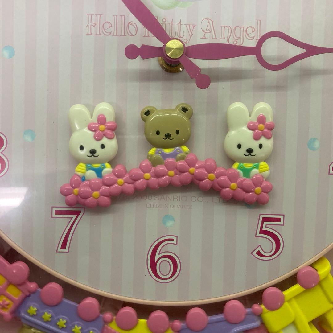 【動作確認済み★2000年製】ハローキティ　メロディ壁掛け時計　可動　サンリオ