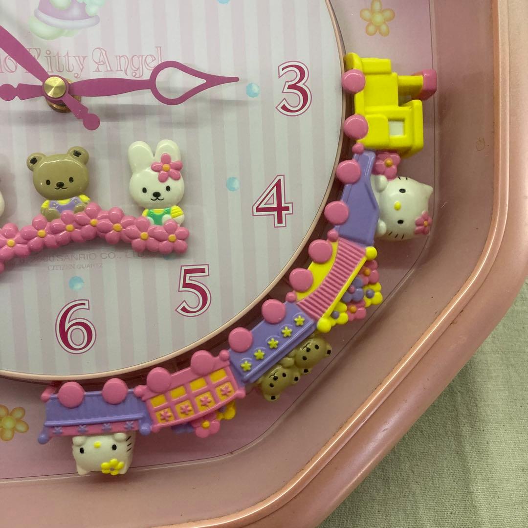 【動作確認済み★2000年製】ハローキティ　メロディ壁掛け時計　可動　サンリオ