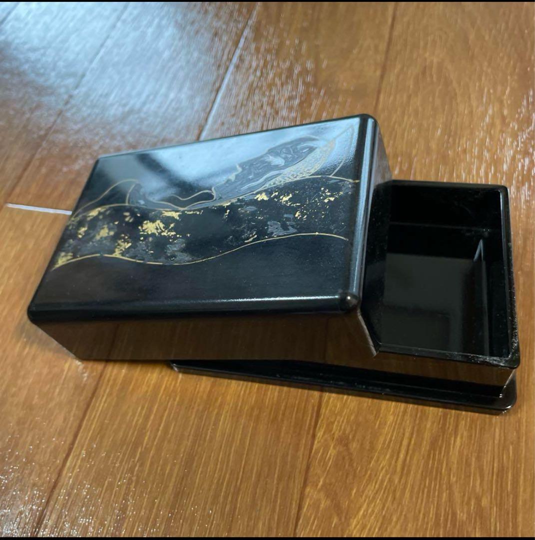 【真作】天野喜孝 直筆 黒漆 文箱 金蒔絵 漆器 原画サイン入り 希少作品