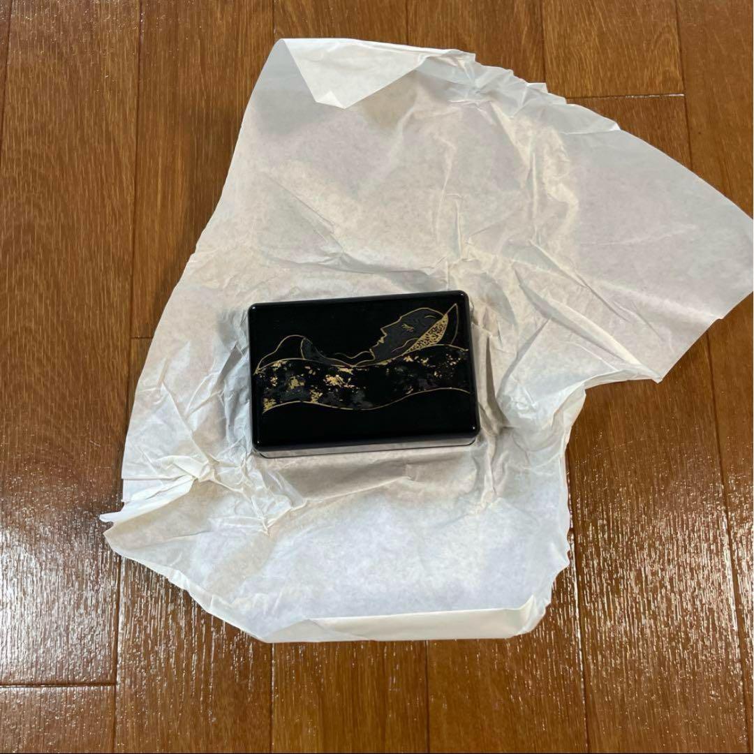 【真作】天野喜孝 直筆 黒漆 文箱 金蒔絵 漆器 原画サイン入り 希少作品