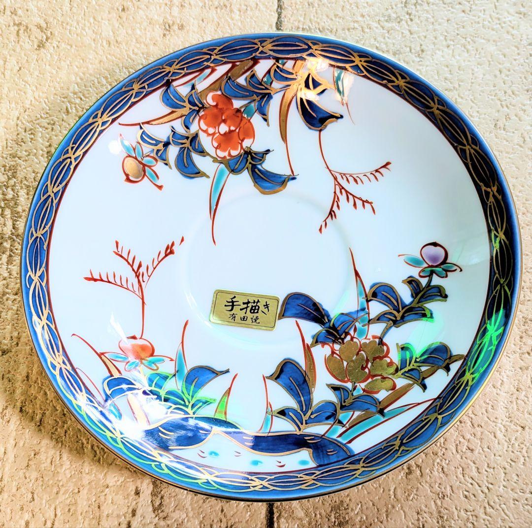 ❤️有田焼 華山萬右衛門の古伊万里珈琲カップ&皿 セット1客木箱入り