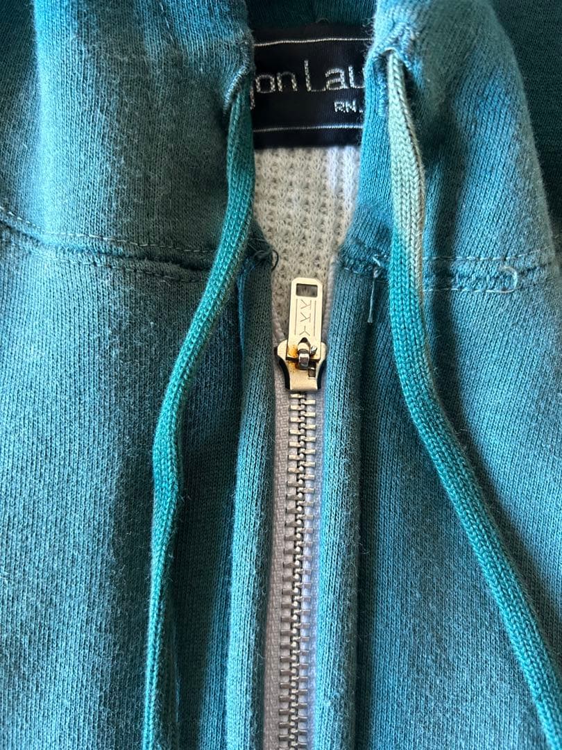 80s サーマル ダブルフェイス ジップパーカー ルーマニア製　フェード