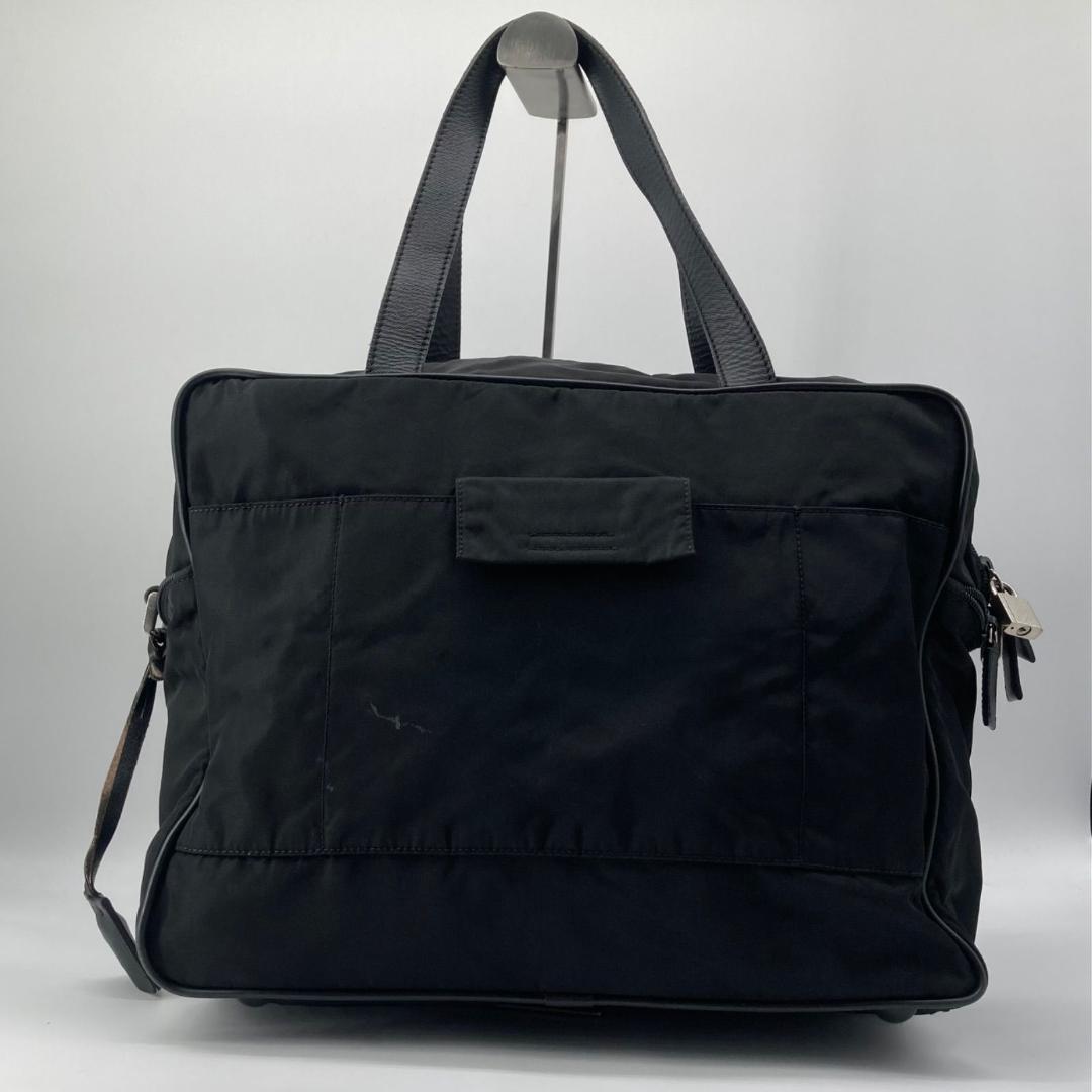 良品✨プラダ 三角ロゴ ブリーフケース ビジネスバッグ ナイロン 黒 ブラック