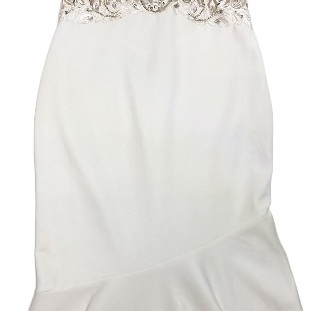 AngelR エンジェルアール アッパーフラワーレースビジュータイトロングドレス