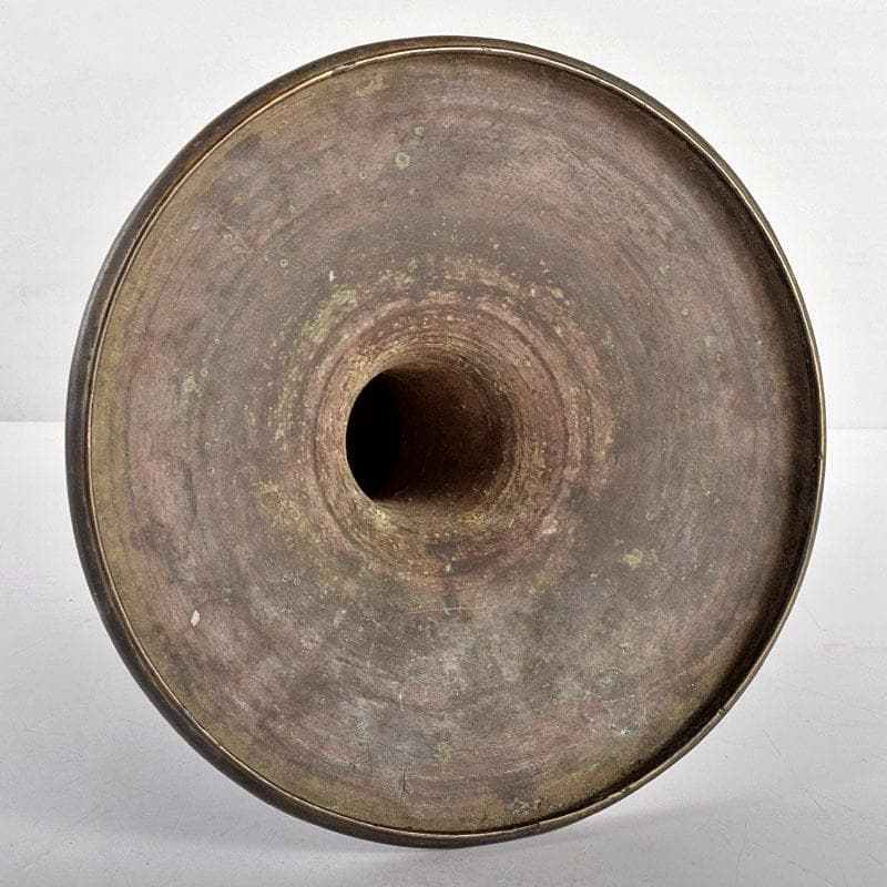 中国大明宣徳年製款古銅雷文象双耳瓶DR4949