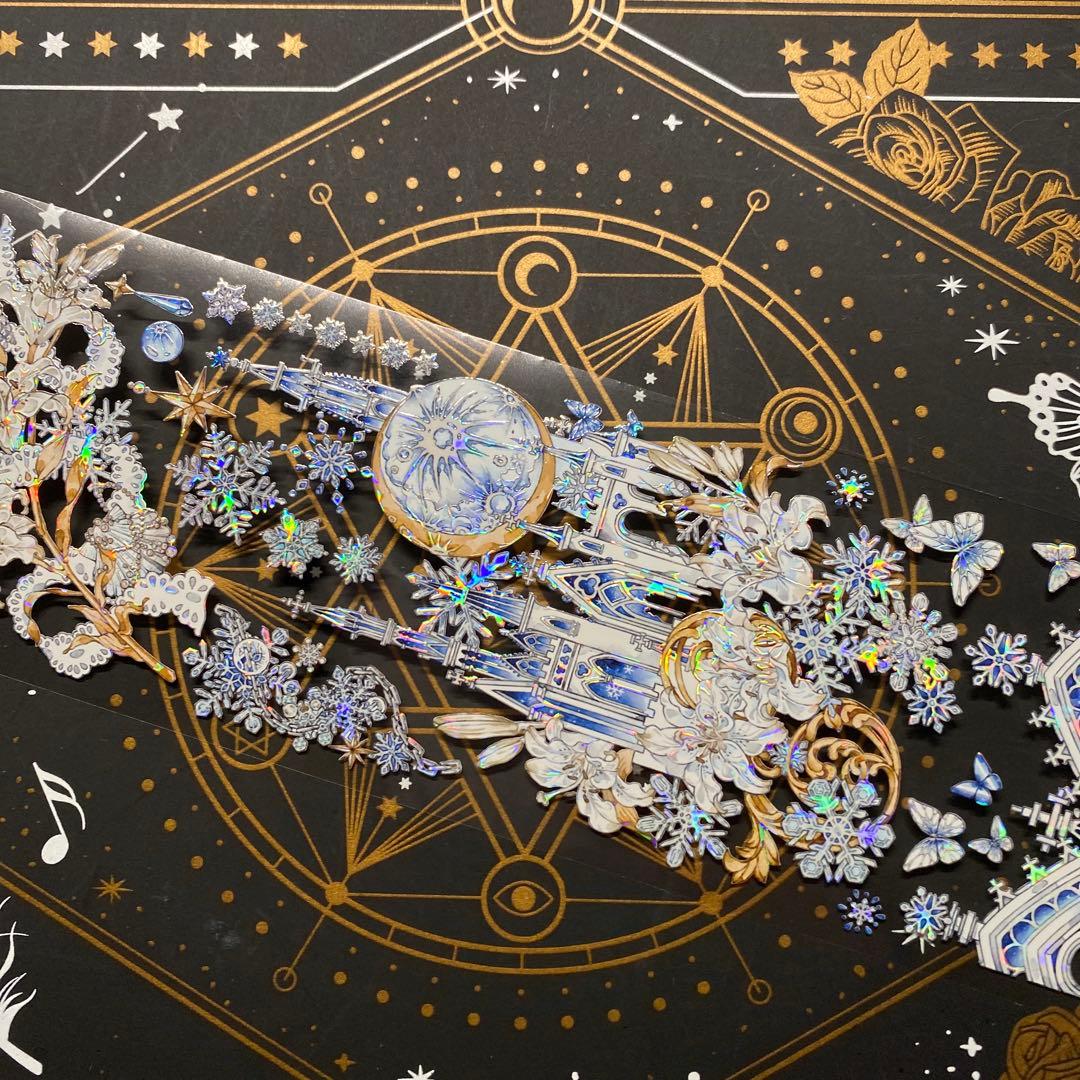 9316】海外 マステ 巻 貝殻光マスキングテープ 雪花 月装飾系