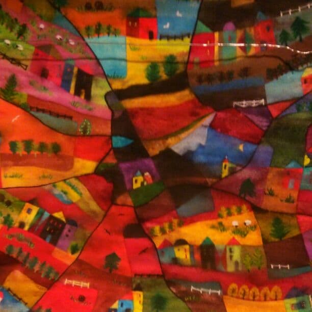 水彩画。「田園シンフォニー、2」若松愛子