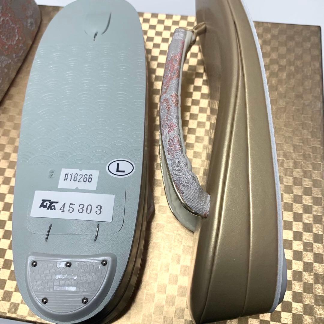 hamama ◆うさうさ233◆和装用バッグと草履のセット（ピンク・金色）