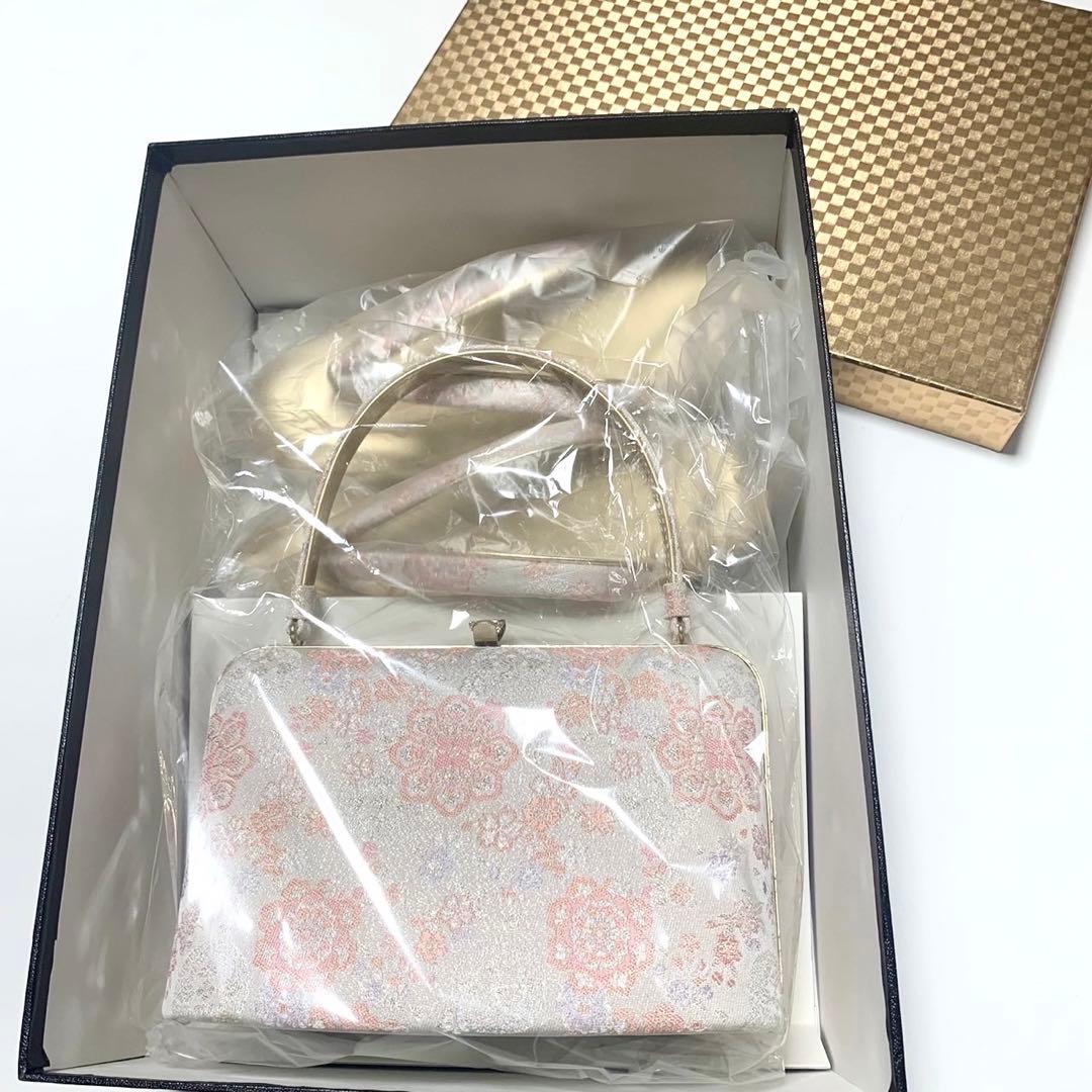 hamama ◆うさうさ233◆和装用バッグと草履のセット（ピンク・金色）