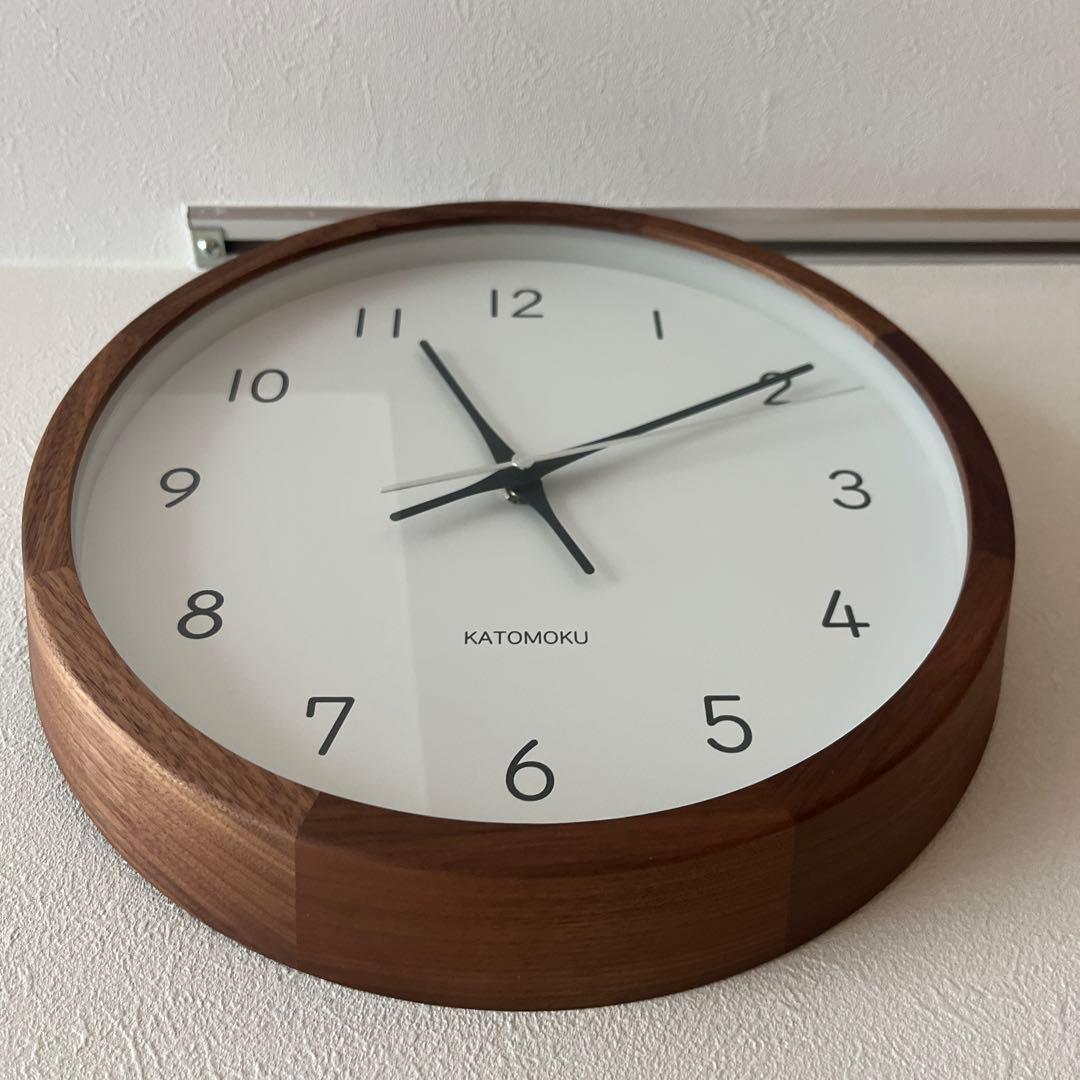 katomoku 加藤木工 壁掛け電波時計 ウォルナット