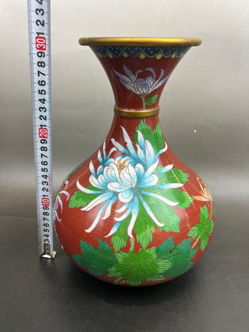 中国景泰蓝花瓶（日本七宝焼）高さ31cm送料込み