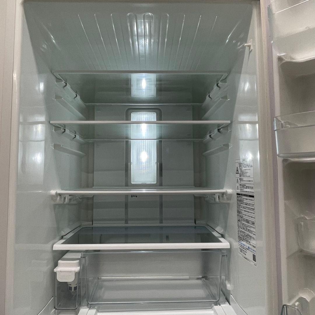 冷蔵庫 大型 設置無料 363ℓ 自動製氷 安い ガラスパネル 白 綺麗